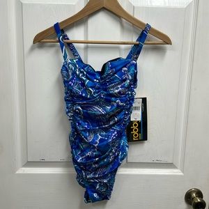 Robby Len Longitude Paisley One Piece Swimwear Size 8